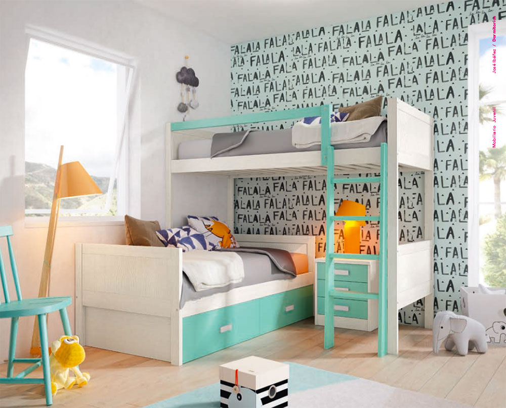 LITERA EN L,MADERA MACIZA JULIET - Muebles de Tena